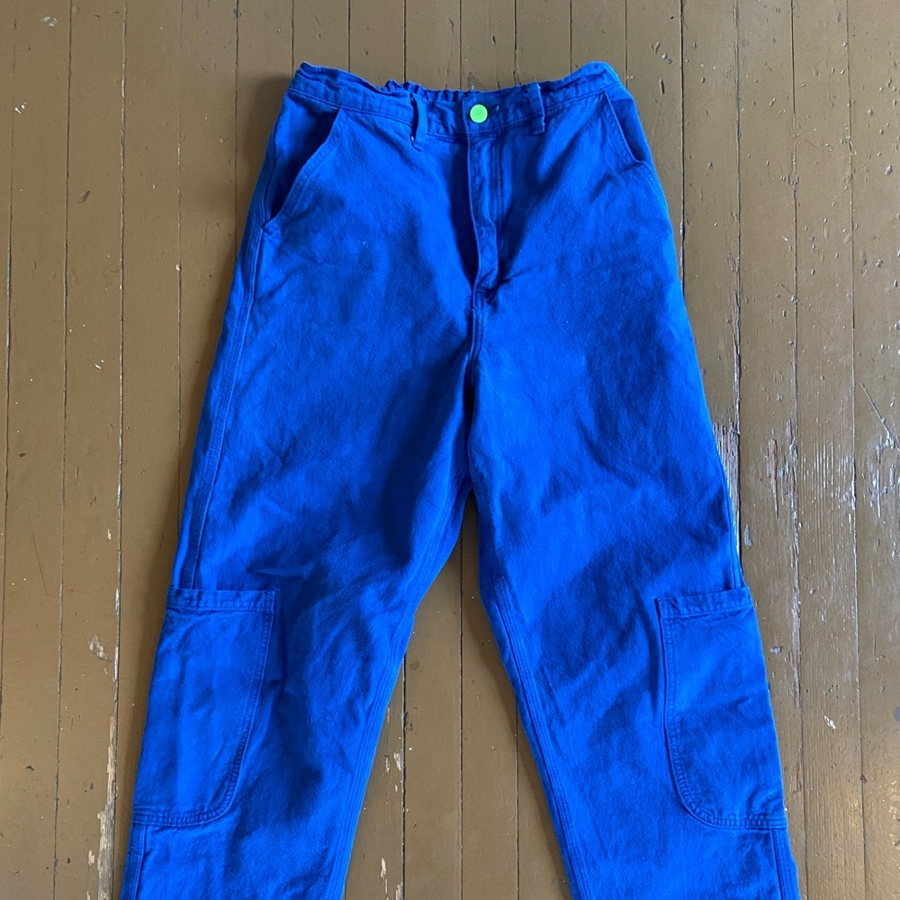 Blue High-Waist Relaxed Cargo Pants - Picture 2 of 8